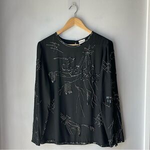 Vintage Silk Beaded Blouse CC Courtenay